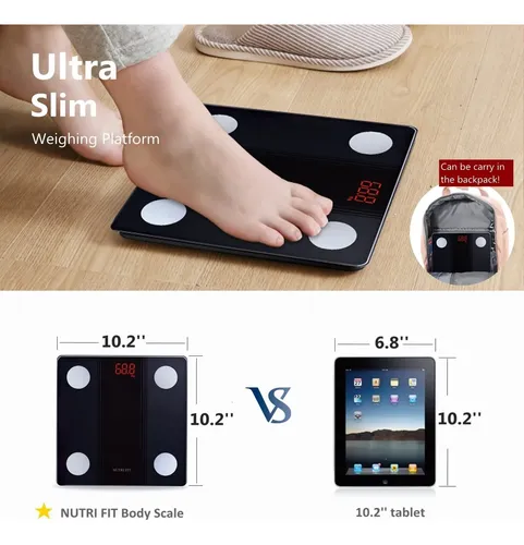 Analizador Corporal De Báscula De Baño Digital Inteligente N Negro