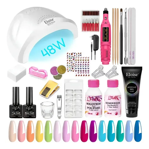 Kit Polygel Completo Cabina Torno Esmaltado Semipermanente