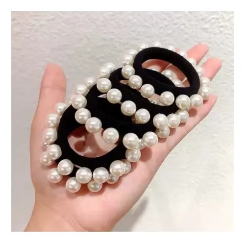 Pack X12 Colitas Para Pelo Cabello Con Perlas Mayorista