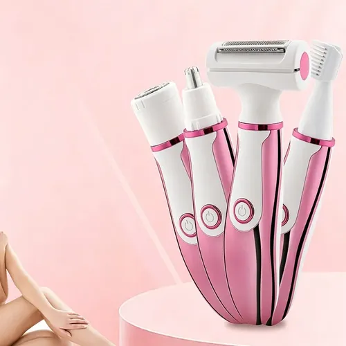Depiladora Eléctrica 4 En 1 Recargable Usb Mujer Rosa