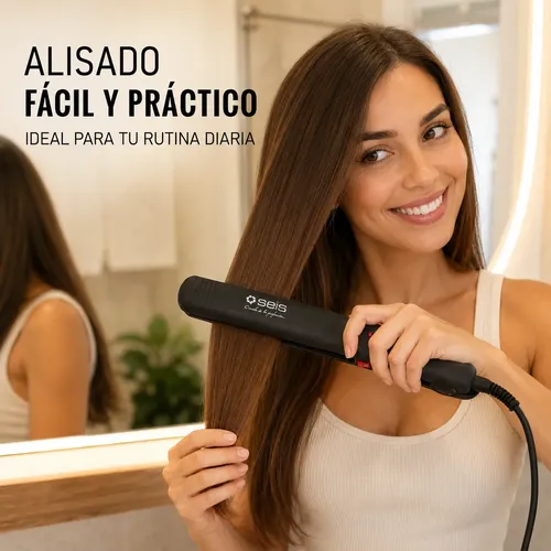Planchita De Pelo Seis Profesional Alisadora Negra