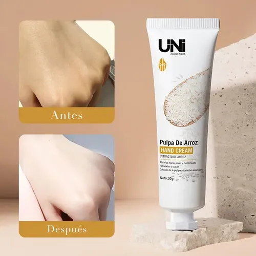 Crema Para Manos De Arroz Hidratante Previene Sequedad Fragancia
