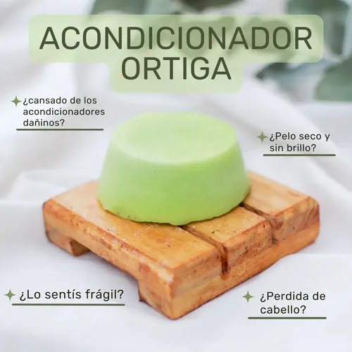 Acondicionador Solido, Ortiga, Fortalecedor, Natural, Vegano