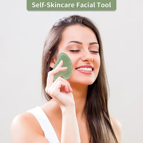 Herramientas Faciales Gua Sha Fuiyoocen, Jade Natural, Guash
