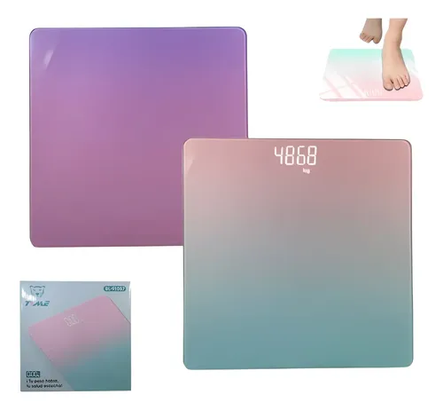Balanza Digital Time BL-91057 Vidrio Capacidad 180kg Rosa y Celeste