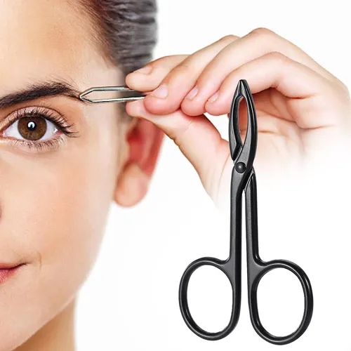Pinzas Para Cejas, Tijeras, Mango Recto Negro