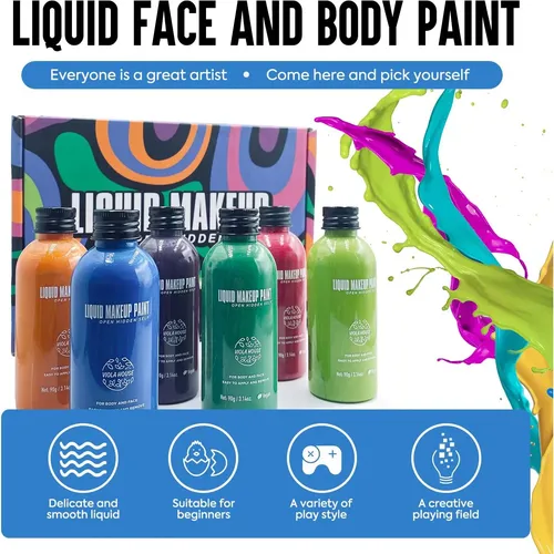 Maquillaje Líquido Para Rostro Y Cuerpo Viola House Azul
