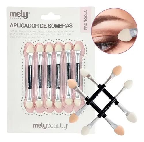 6 Aplicador De Sombras Y Uñas Para Ojos Doble Puntas Negro