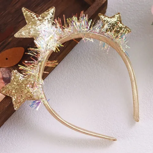 Diademas Con Purpurina Y Forma De Estrella Dorada Con Forma