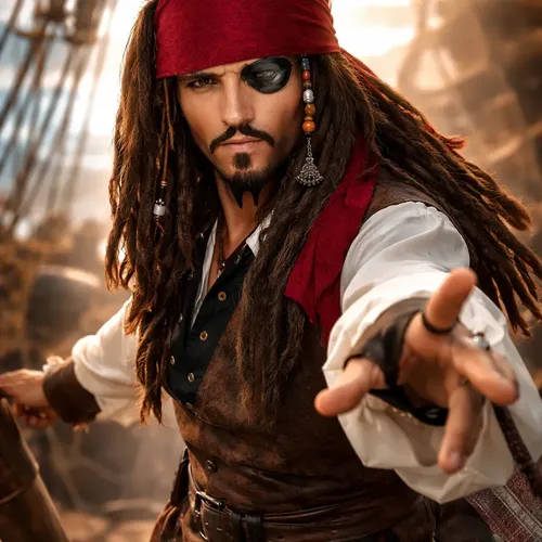 Peluca De Pirata Jack Sparrow Piratas Del Caribe