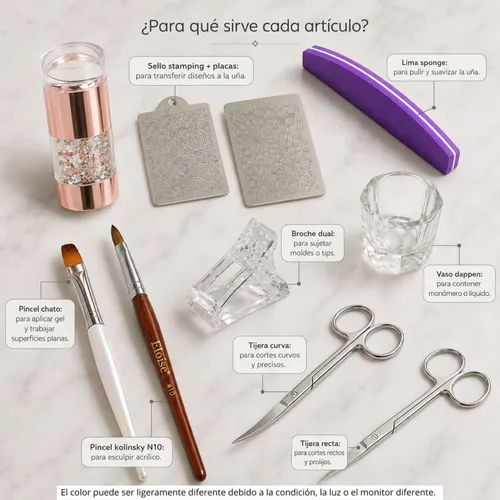 Kit Accesorios Manicura Uñas Polygel Gelificadas Semi