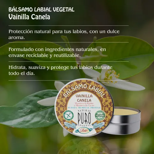 Bálsamo Labial en lata Vanilla canela Boti-k Puro