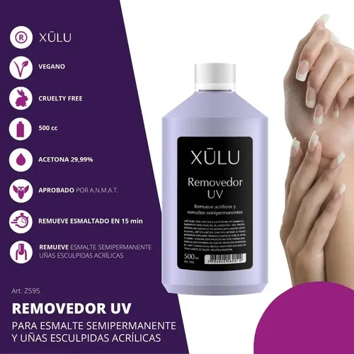 Removedor 500cc Para Esmalte Semipermanente Uv Xúlu Z595