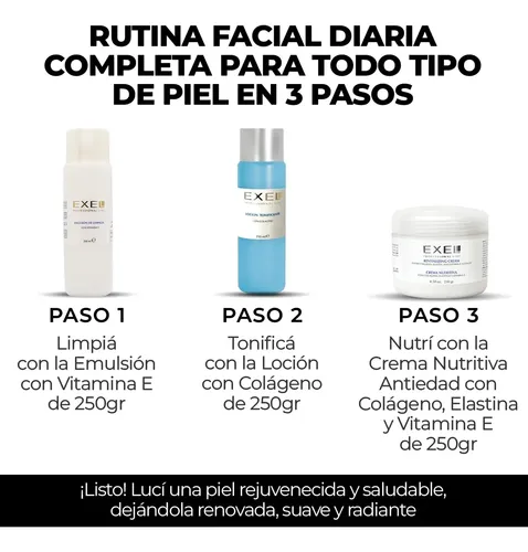Kit Exel Facial Nutrición Tonificante Con Colágeno Y Vitam E