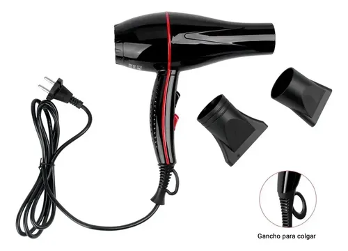Secador De Pelo 2400w 2 Velocidades Frio Calor 2 Boquillas