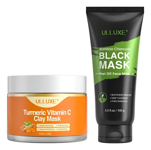 Kit De Mascarilla Facial Vegana Ulluxe Con Cúrcuma Y