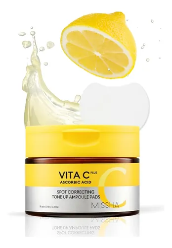 Pads Tónico Missha Vita C Tone Up Ampoule Con Vitamina C, 80