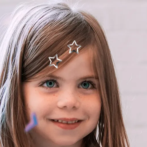 40 Clips De Pelo Estrella De Plata Pequeños Y Durables