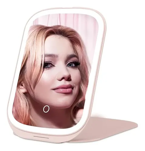 Espejo Maquillaje Portatil Tactil Con Luz Led Plegable Usb A Disponibilidad