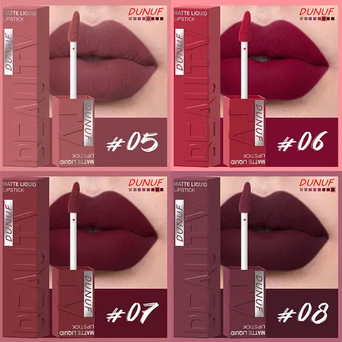 Set 8 Labiales Líquidos Mate Larga Duración Dunuf