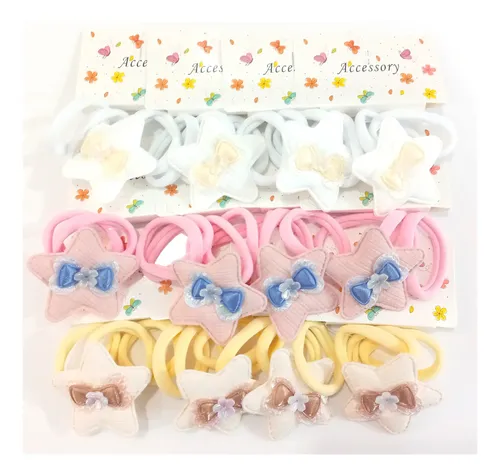 Pack X 36 Colitas Estrella Para Pelo En Colores Surtidos