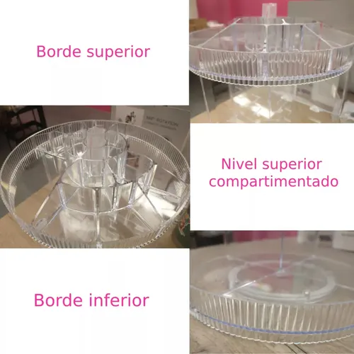 Organizador De Maquillajes Y Cosméticos Acrílico Giratorio