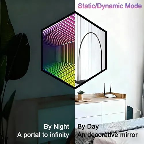 Lámpara Espejo Led Infinito Rgb 3d Control App 30cm