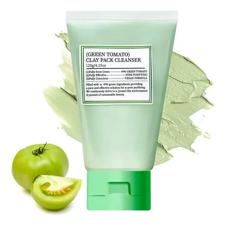 Mascarilla De Arcilla De Tomate Verde, Tratamiento De Sebo Y Todo Tipo De Piel