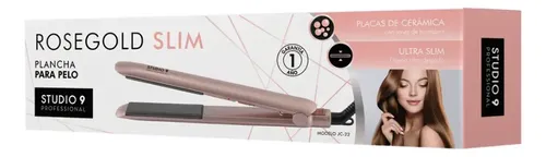 Planchita De Pelo Studio 9 Professional Rosegold Slim – Iones de Tourmalina