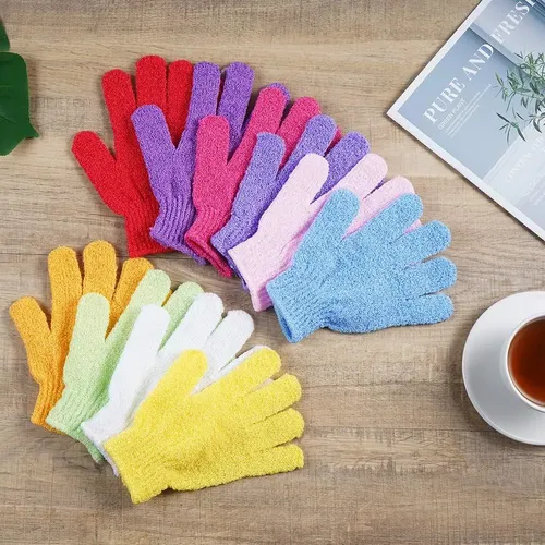 Guantes Exfoliantes 10 Pares Doble Cara Belleza Spa Masaje