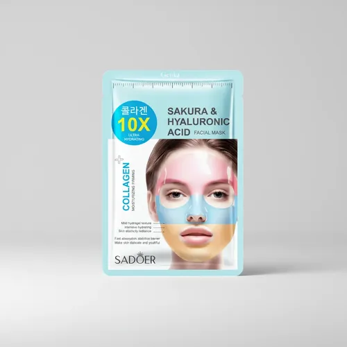Mascarilla Facial Collagen Sakura Y Acido Hialuronico Sadoer