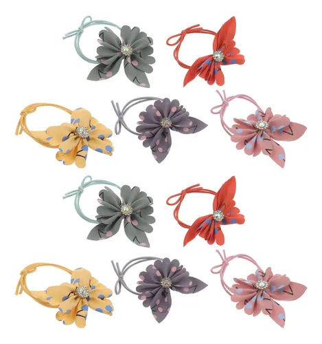 Cintas Elásticas Para El Pelo Con Forma De Flor, 10 Unidades