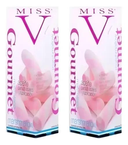Combo X 2 Aceite Corporal Saborizado Miss V Marshmallow Marshmallow