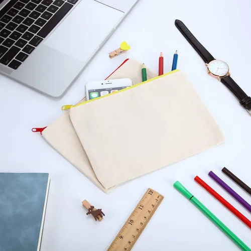 Bolsa De Maquillaje Gejoy Canvas De 12 Piezas Con Cremallera