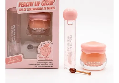 Kit Cuidado Labial Oil Lip Mask Base Extracto Durazno Labios