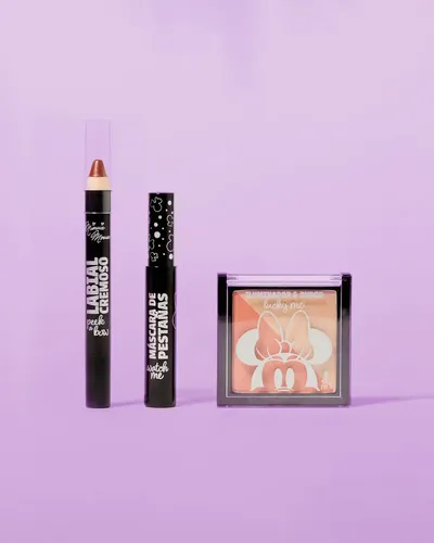 Disney Minnie Combo 3 Labial Cremoso+rubor+máscara Original