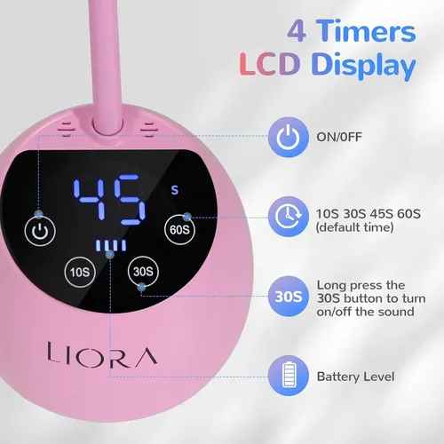 Lámpara De Uñas Uv Led Liora 24w Recargable Usb Flexible