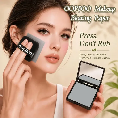 Papel Matificante Facial Con Espejo Y Puff X4 Rep