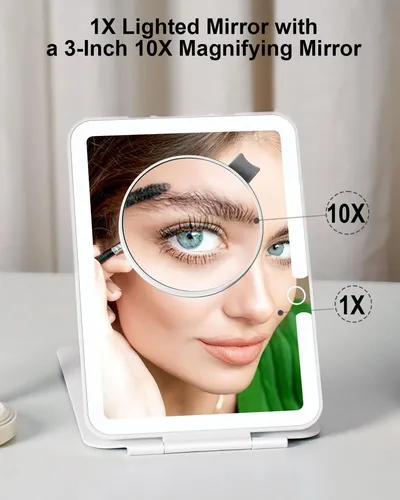 Espejo De Maquillaje Recargable Lukymiro Con Luces Y Aumento