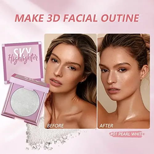 Paleta De Iluminadores Faciales De 8 Colores Shimmer Glitter