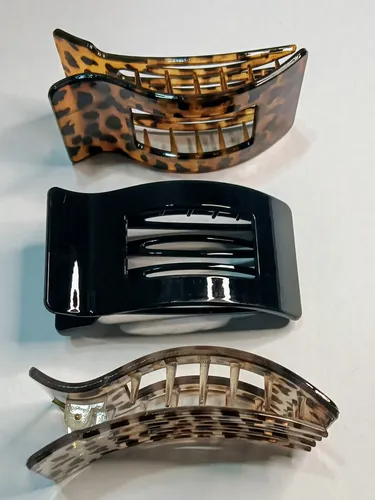 Set X3 Ganchos Carey Grandes Broches Para Pelo
