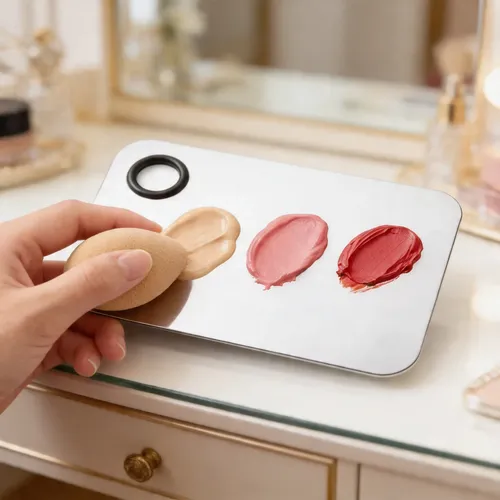 Paleta De Metal Mezcladora Para Maquillaje Uso Artistico