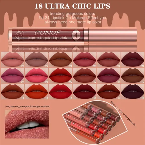 Labial Líquido Mate Y Brillo Labial 2 En 1 Dunuf