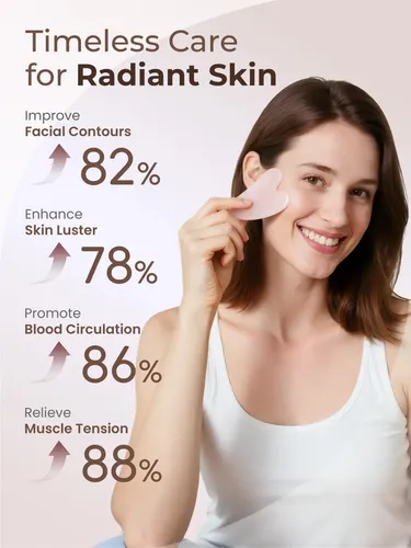 Techo Facial Gua Sha Para Herramientas, Color Rosa Jade, 8 X