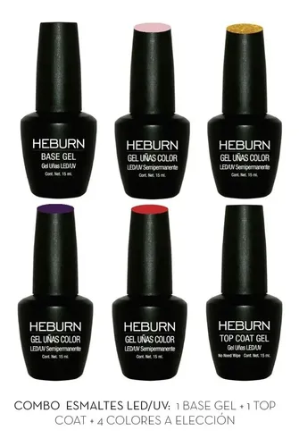 Kit X6 Esmaltes Semipermanentes Heburn P/ Cabina A Eleccion