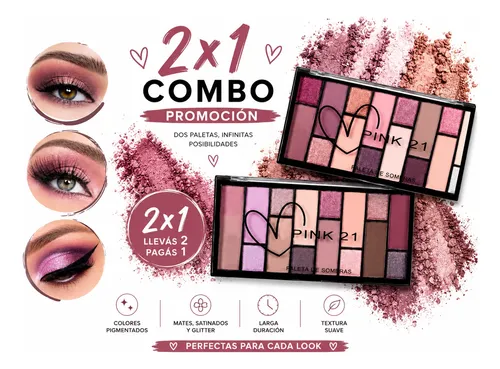 Combo 2×1 Sombras Ojos Liquidación Tonos Marrones Pink 21