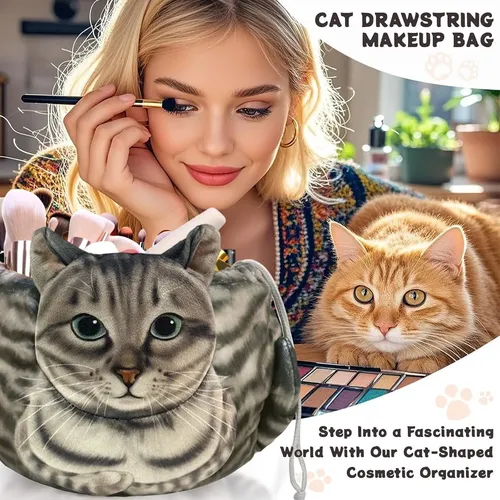 Neceser De Maquillaje Con Cordón En Forma De Gato S