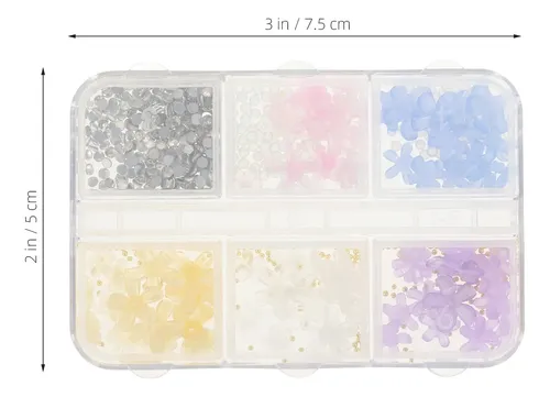 1 Caja De Colgantes Con Forma De Flor Para Uñas, Decoración