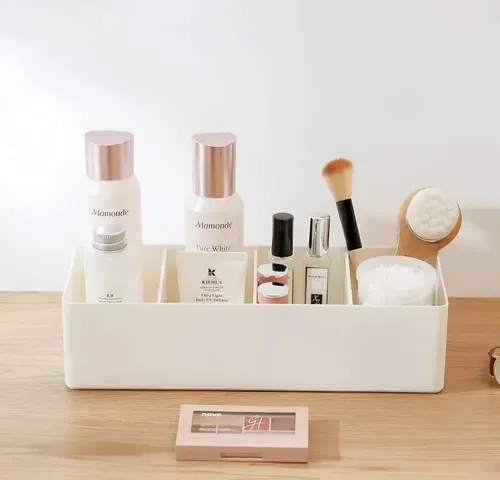 Organizador Maquillaje Cosmeticos 4 Divisiones Ropa Interior Color Natural