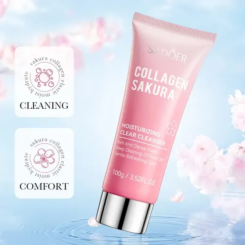 Sadoer Crema Limpiador Facial Sakura Colágeno Hidratante Todo Tipo De Piel Día/noche